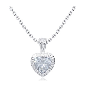 Beautiful Crystal Heart Silver Necklaces SPE-3871